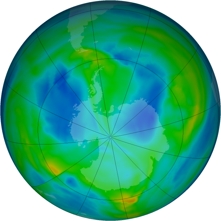 Antarctic ozone map for 27 July 2006
